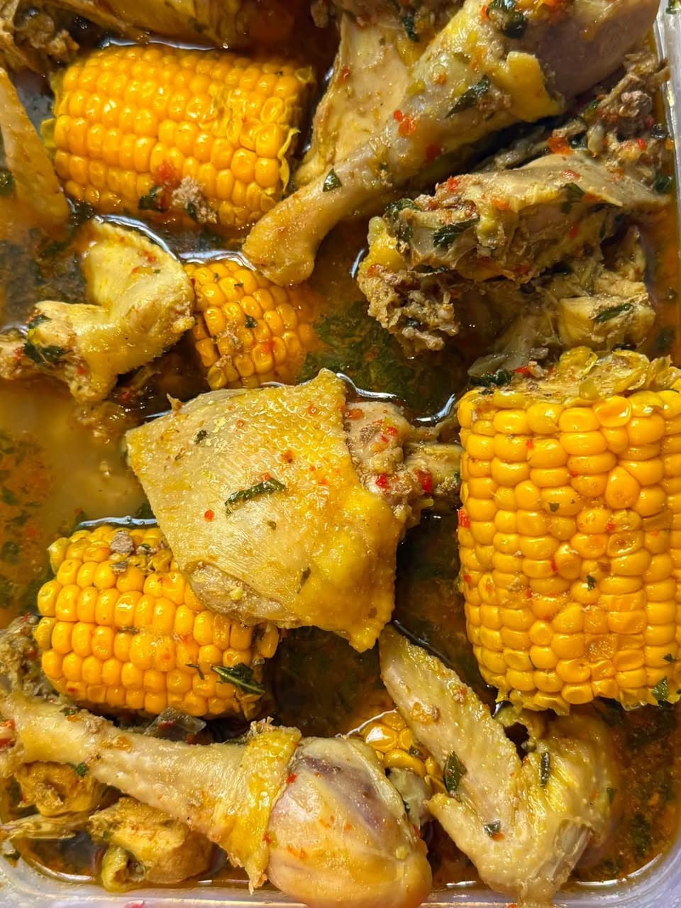 Chicken and corn pepper soup